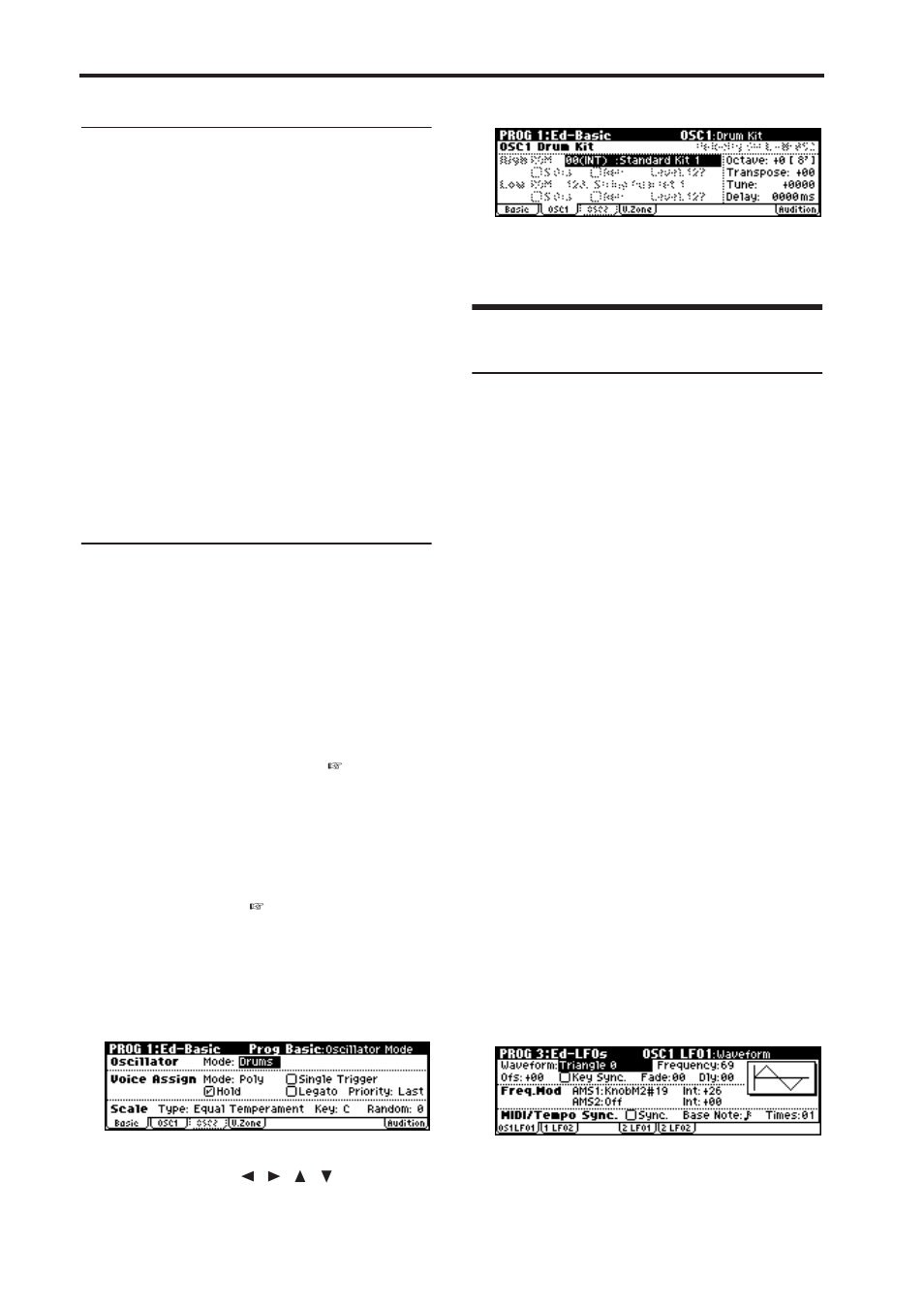 Using lfos and envelopes (egs), 50 copying settings between osc1 & osc2, Assigning a drum kit | Using lfos | KORG microX User Manual | Page 56 / 134