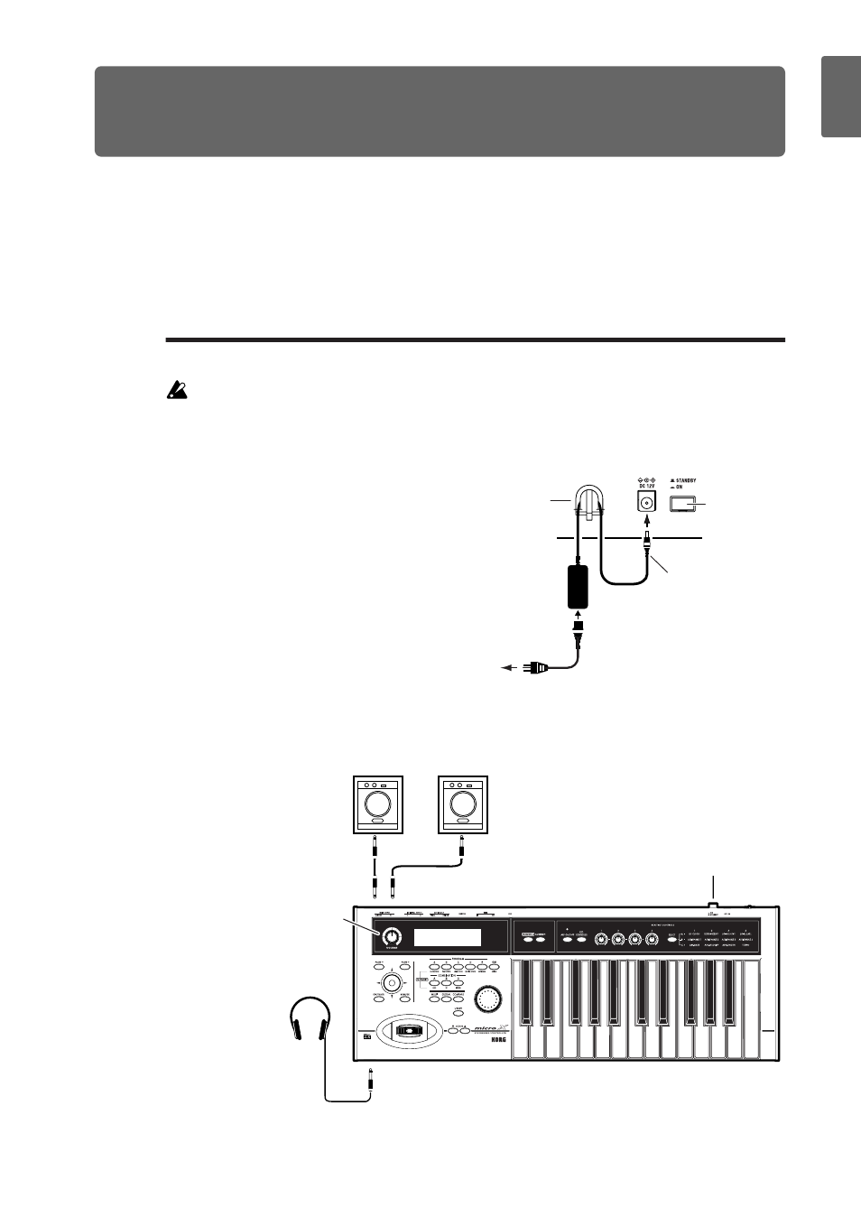 Quick start, Setup | KORG microX User Manual | Page 7 / 134