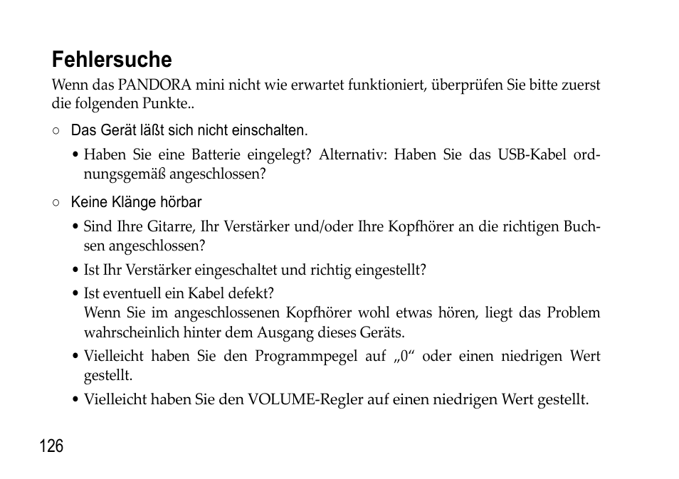 Fehlersuche | KORG EFGS 1 User Manual | Page 126 / 176