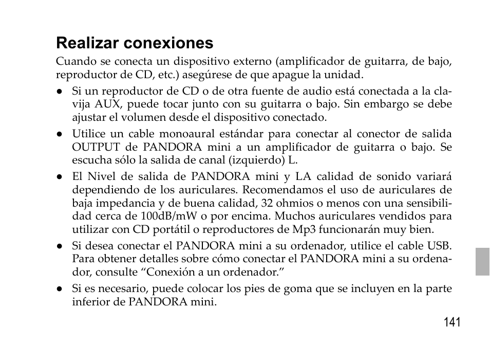 Realizar conexiones | KORG EFGS 1 User Manual | Page 141 / 176