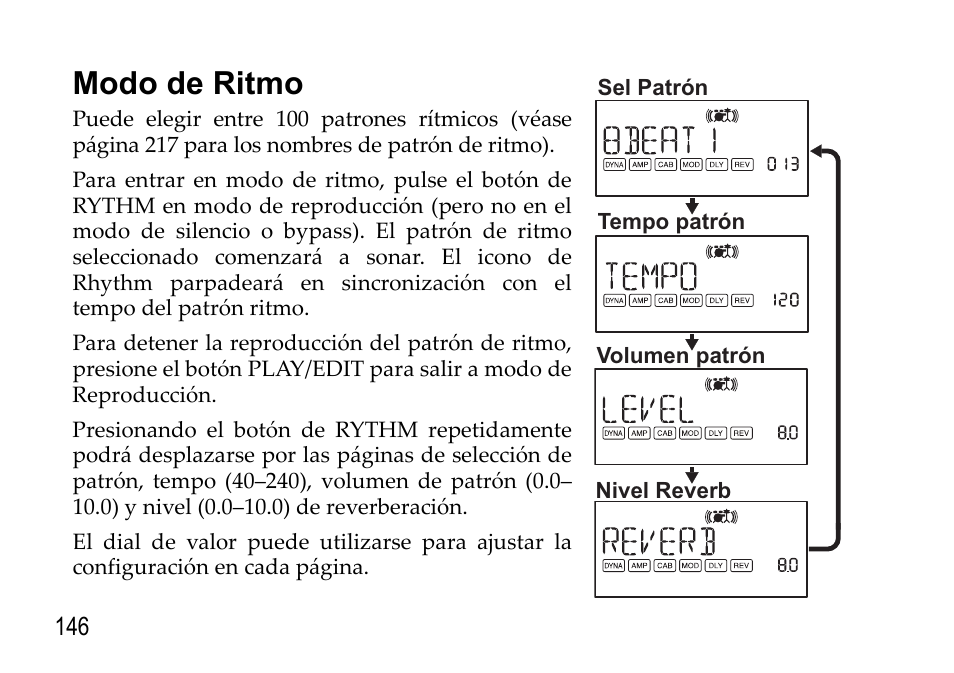 Modo de ritmo, Vea p.146) | KORG EFGS 1 User Manual | Page 146 / 176