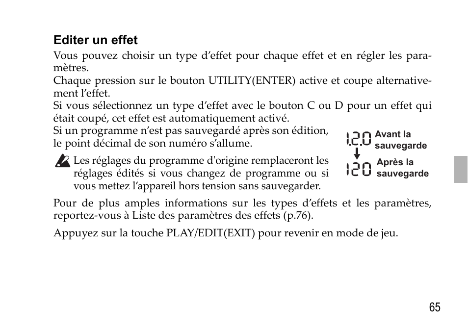 Editer un effet | KORG EFGS 1 User Manual | Page 65 / 176