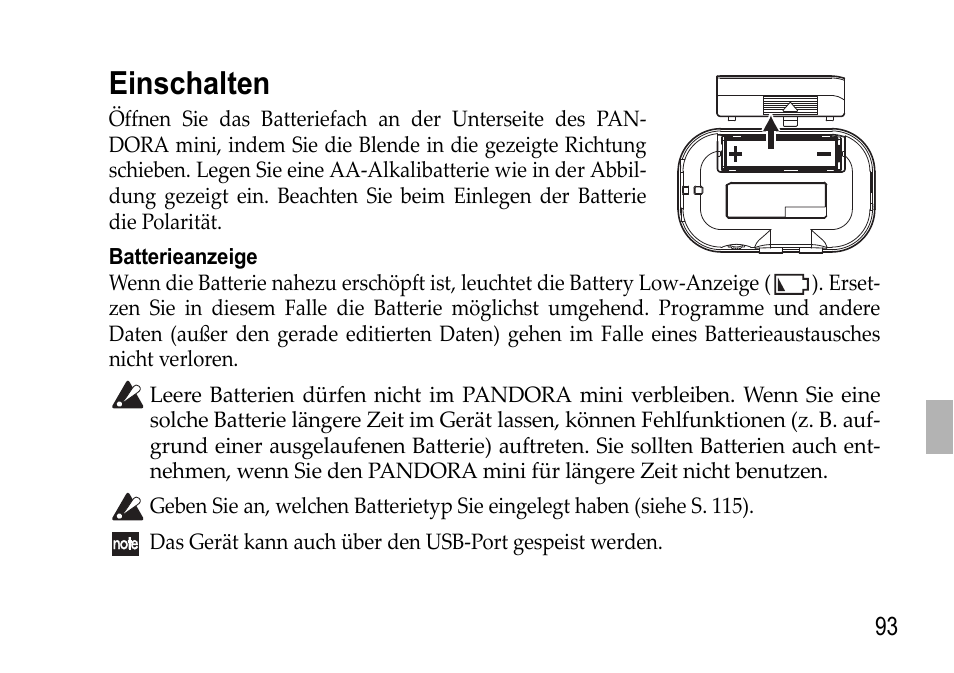 Einschalten | KORG EFGS 1 User Manual | Page 93 / 176
