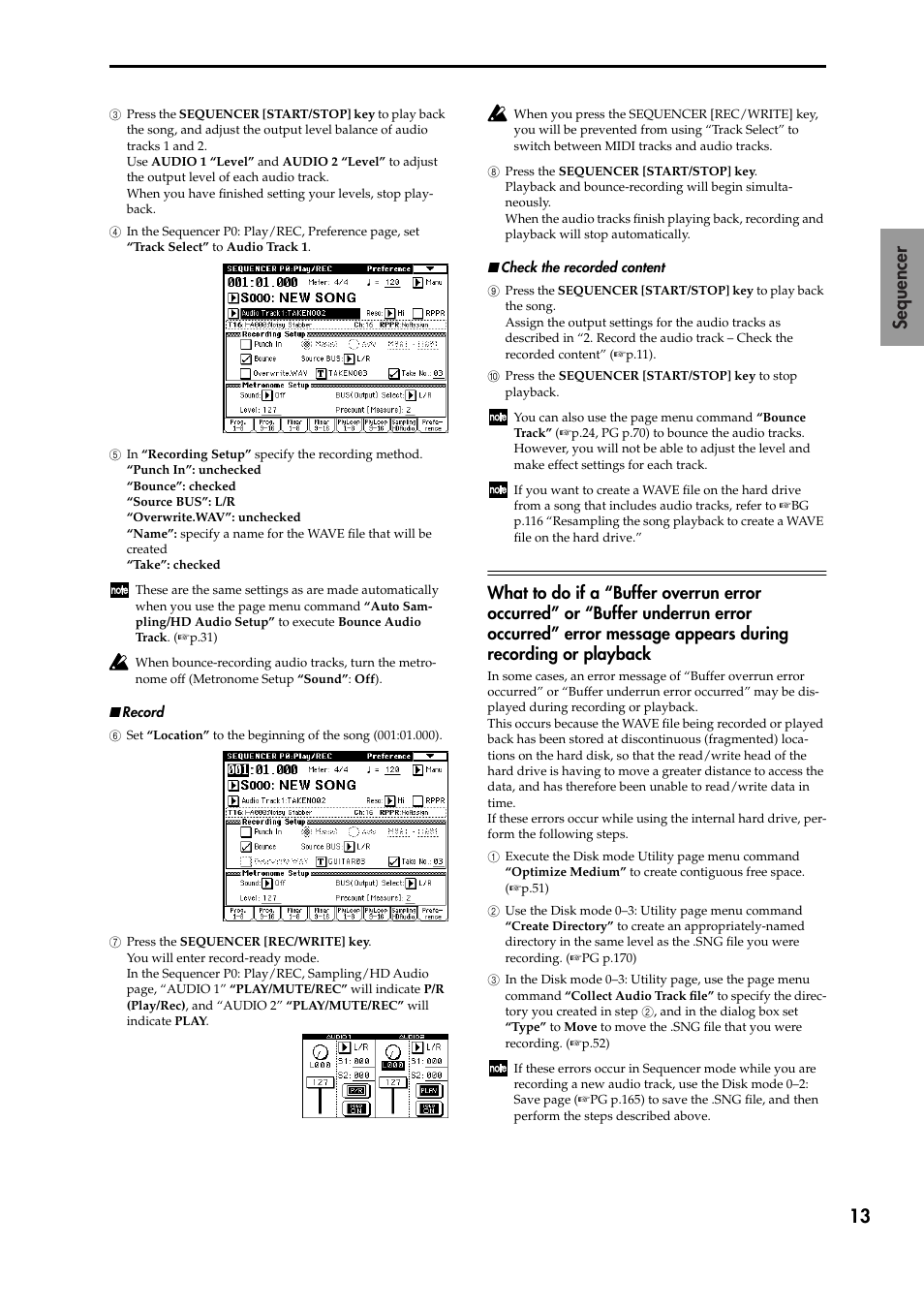 P.13), and, 13 sequencer | KORG TRITON STUDIO V2 User Manual | Page 18 / 77