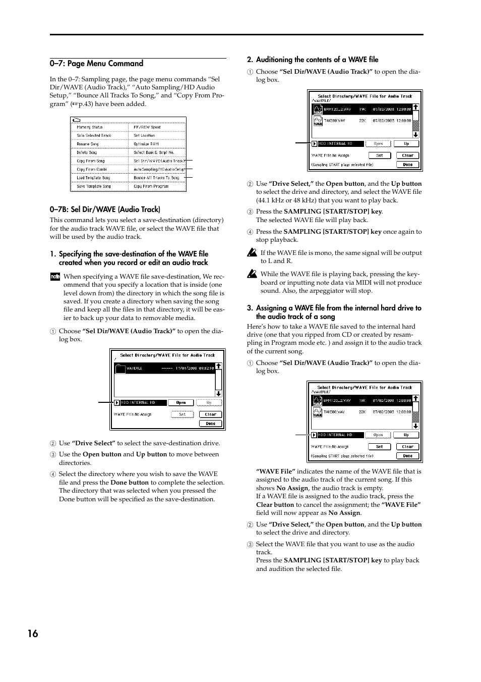 P.16 “sel | KORG TRITON STUDIO V2 User Manual | Page 21 / 77