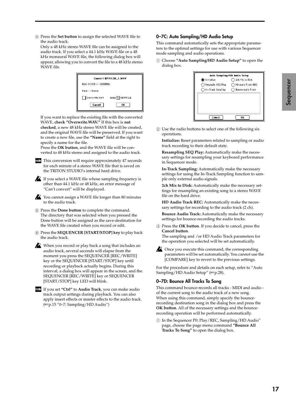 Command, P.17), 17 sequencer | KORG TRITON STUDIO V2 User Manual | Page 22 / 77