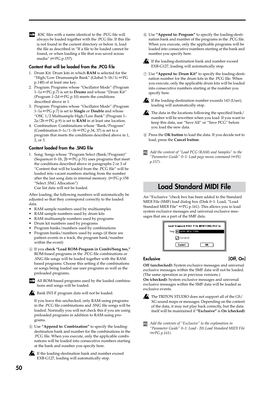 Load standard midi file | KORG TRITON STUDIO V2 User Manual | Page 55 / 77