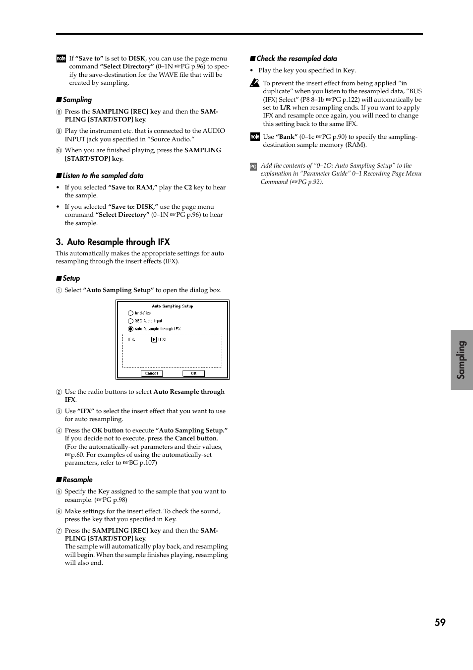 Auto resample through ifx | KORG TRITON STUDIO V2 User Manual | Page 64 / 77