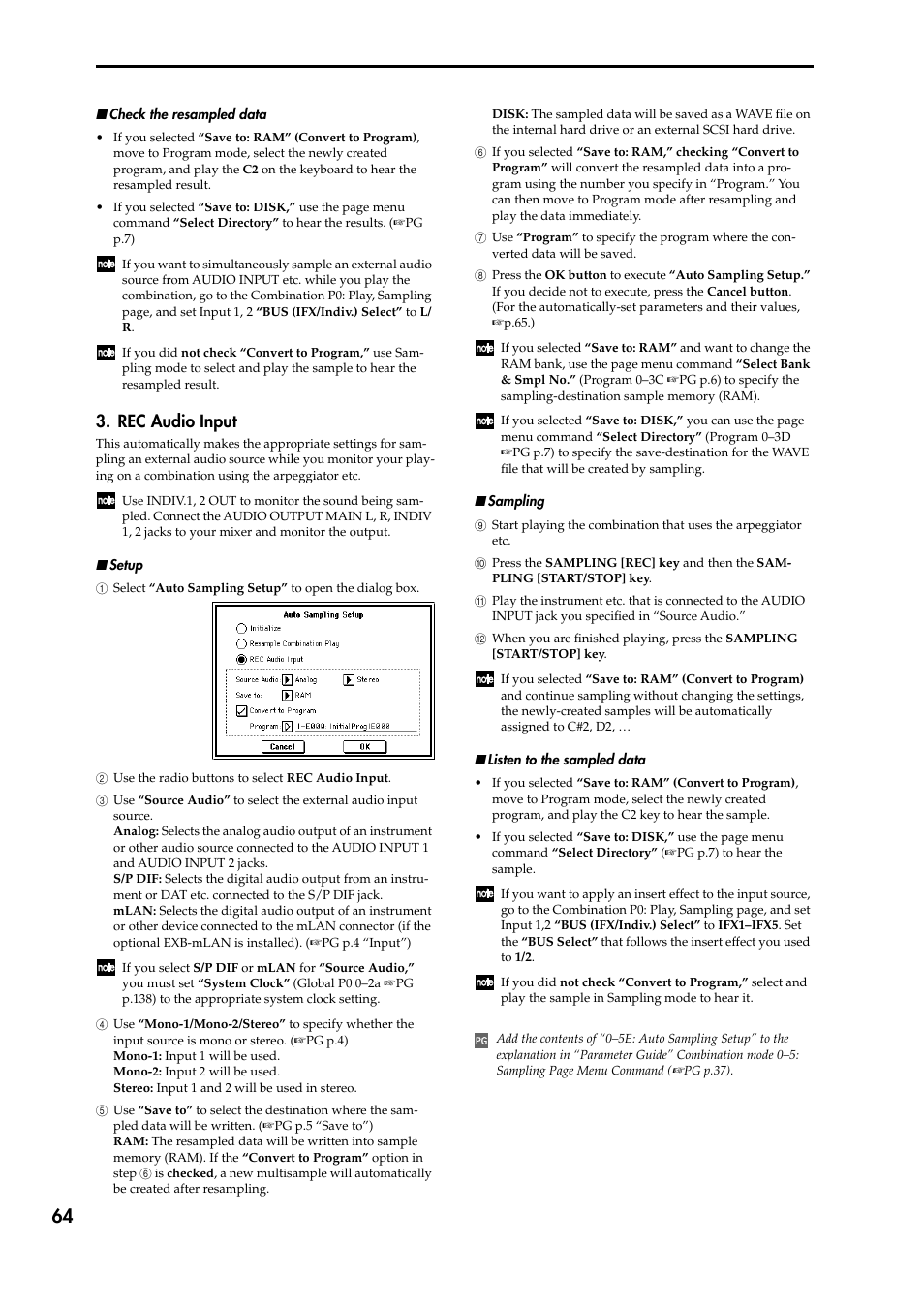 Rec audio input | KORG TRITON STUDIO V2 User Manual | Page 69 / 77