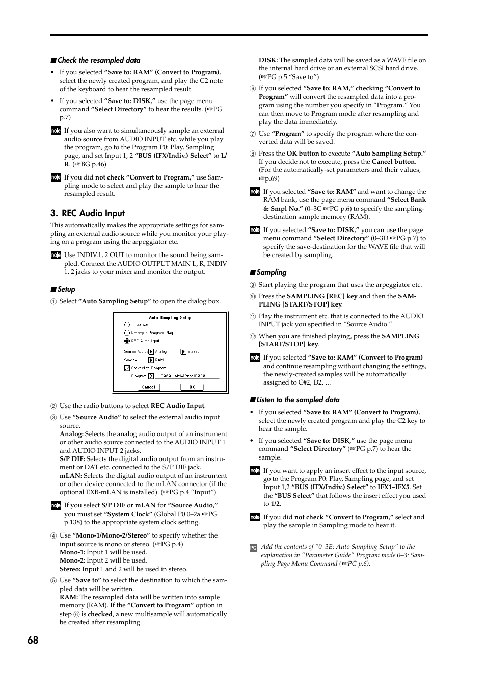 Rec audio input | KORG TRITON STUDIO V2 User Manual | Page 73 / 77