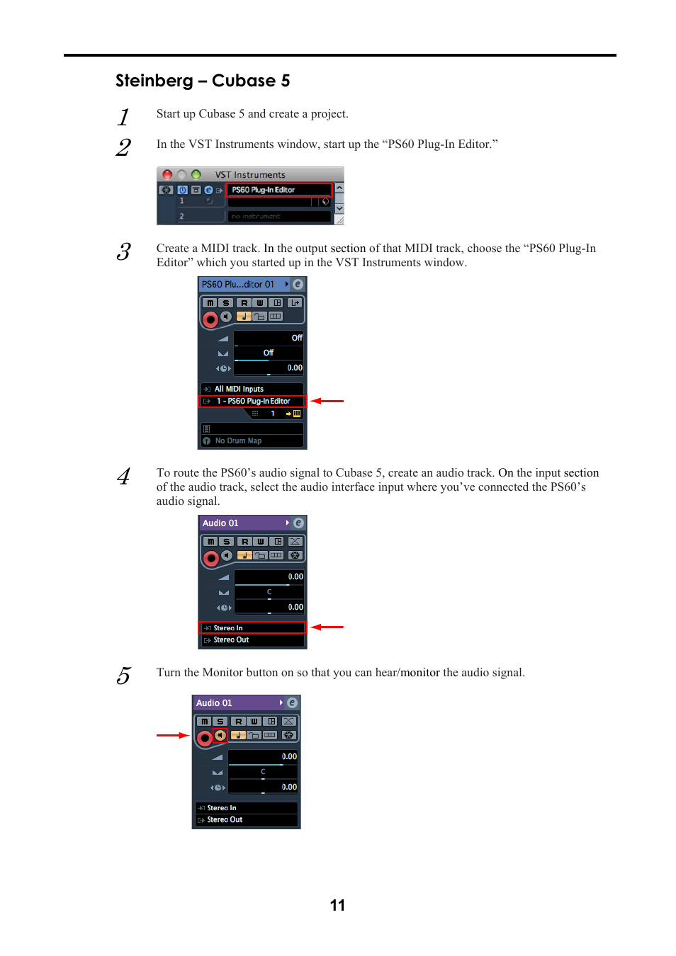 Steinberg – cubase 5 | KORG Performance Synthesizer PS60 User Manual | Page 14 / 37