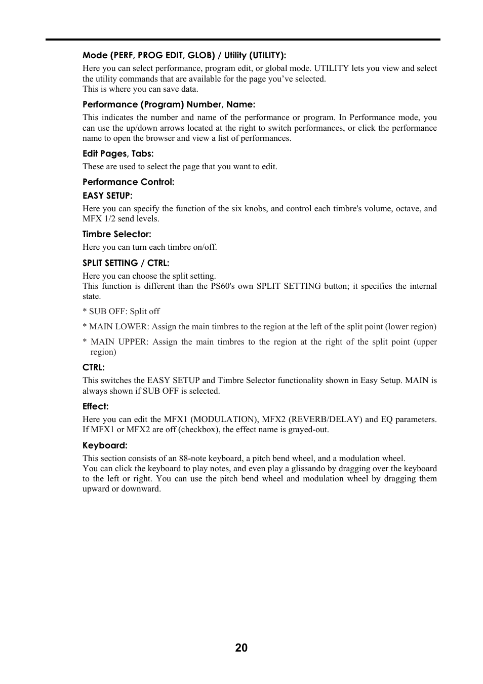 KORG Performance Synthesizer PS60 User Manual | Page 23 / 37