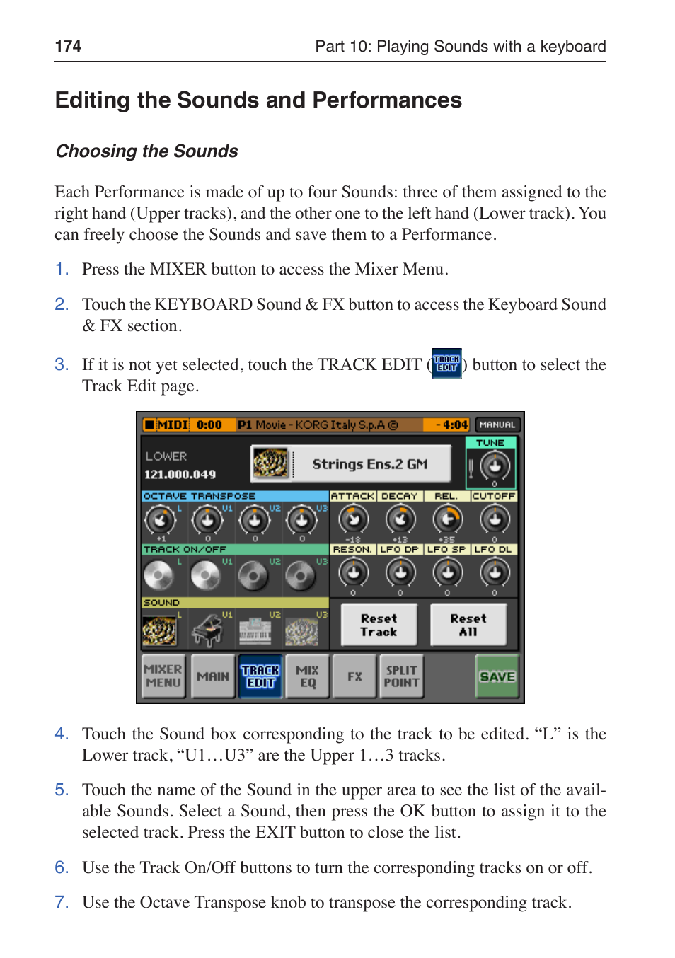 Editing the sounds and performances | KORG MP-10 PRO User Manual | Page 178 / 252