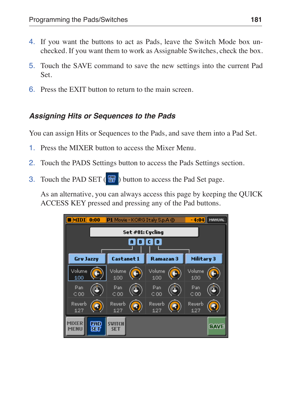 KORG MP-10 PRO User Manual | Page 185 / 252