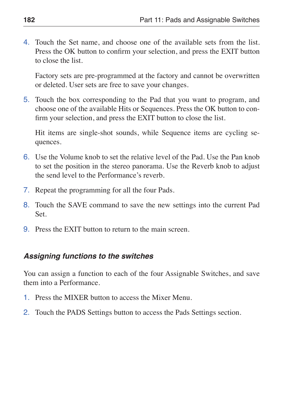 KORG MP-10 PRO User Manual | Page 186 / 252