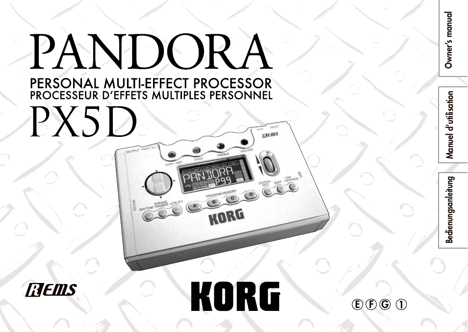 KORG Personal Multi-Effect Processor PX5D User Manual | 164 pages