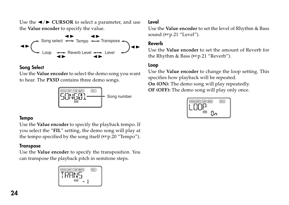 KORG Personal Multi-Effect Processor PX5D User Manual | Page 24 / 164