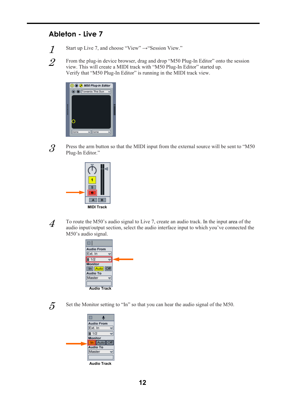 Ableton - live 7 | KORG M50 User Manual | Page 15 / 33