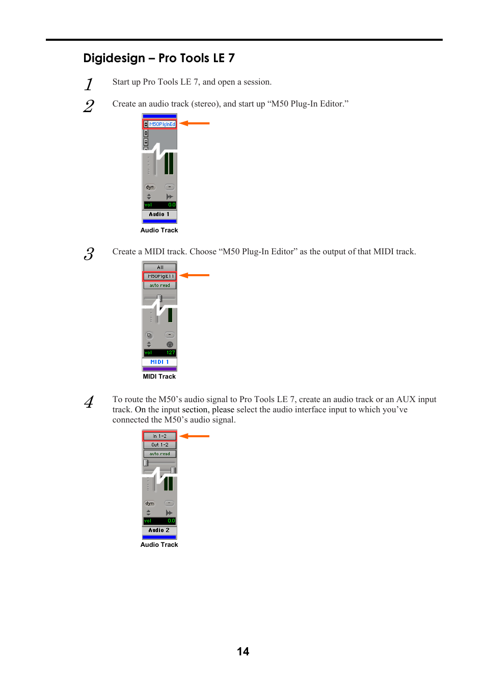 Digidesign – pro tools le 7 | KORG M50 User Manual | Page 17 / 33