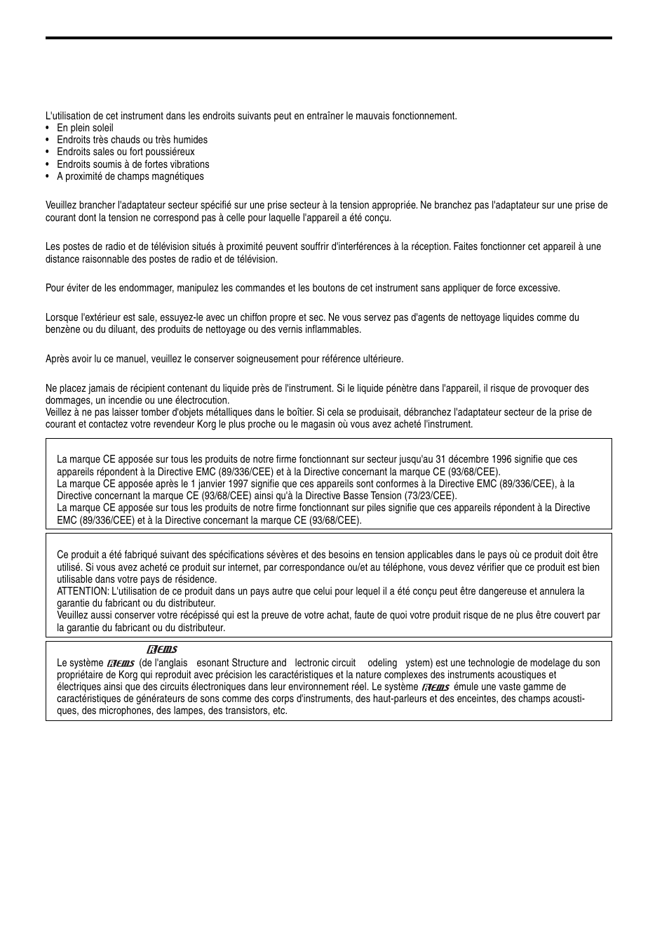 Précautions | KORG TONEWORKS AX10G User Manual | Page 16 / 40