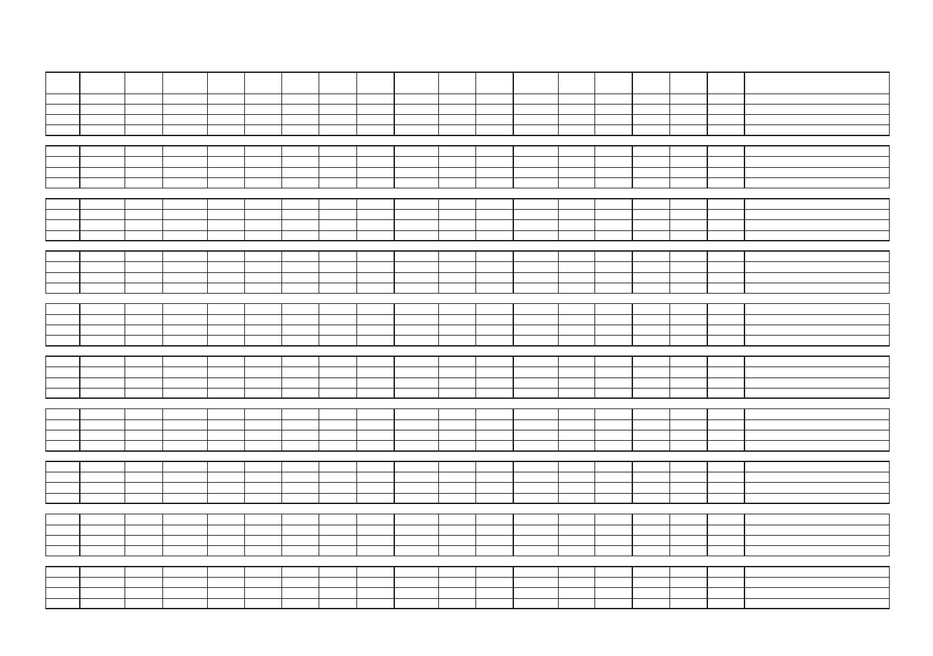 Ax10g program chart | KORG TONEWORKS AX10G User Manual | Page 39 / 40