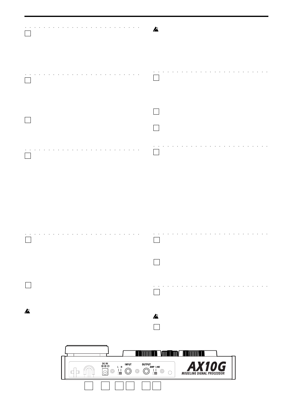 Rear panel | KORG TONEWORKS AX10G User Manual | Page 7 / 40