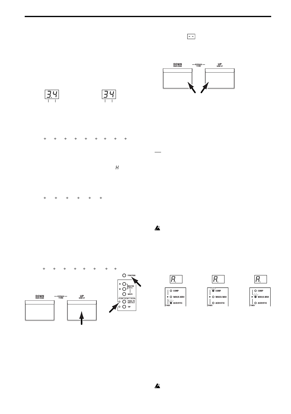 Playing the ax10g, Selecting programs, Bypass and mute | Tuner | KORG TONEWORKS AX10G User Manual | Page 9 / 40