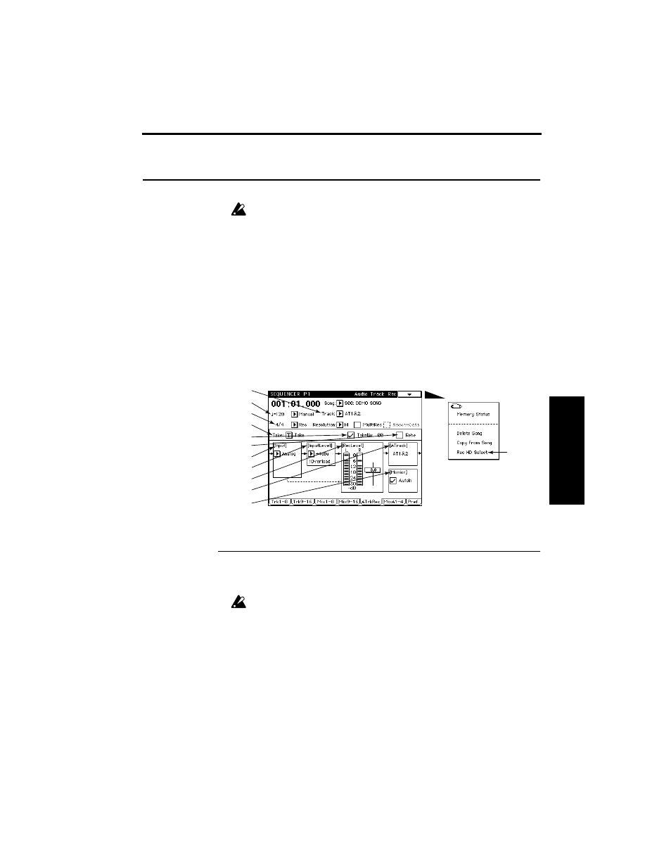 Parameters, Sequencer p1, 1–5: audio track rec | 1–5c: tempo/tempo mode, Introduction operation parameters appendix | KORG TRINITY HDR-TRI User Manual | Page 24 / 61