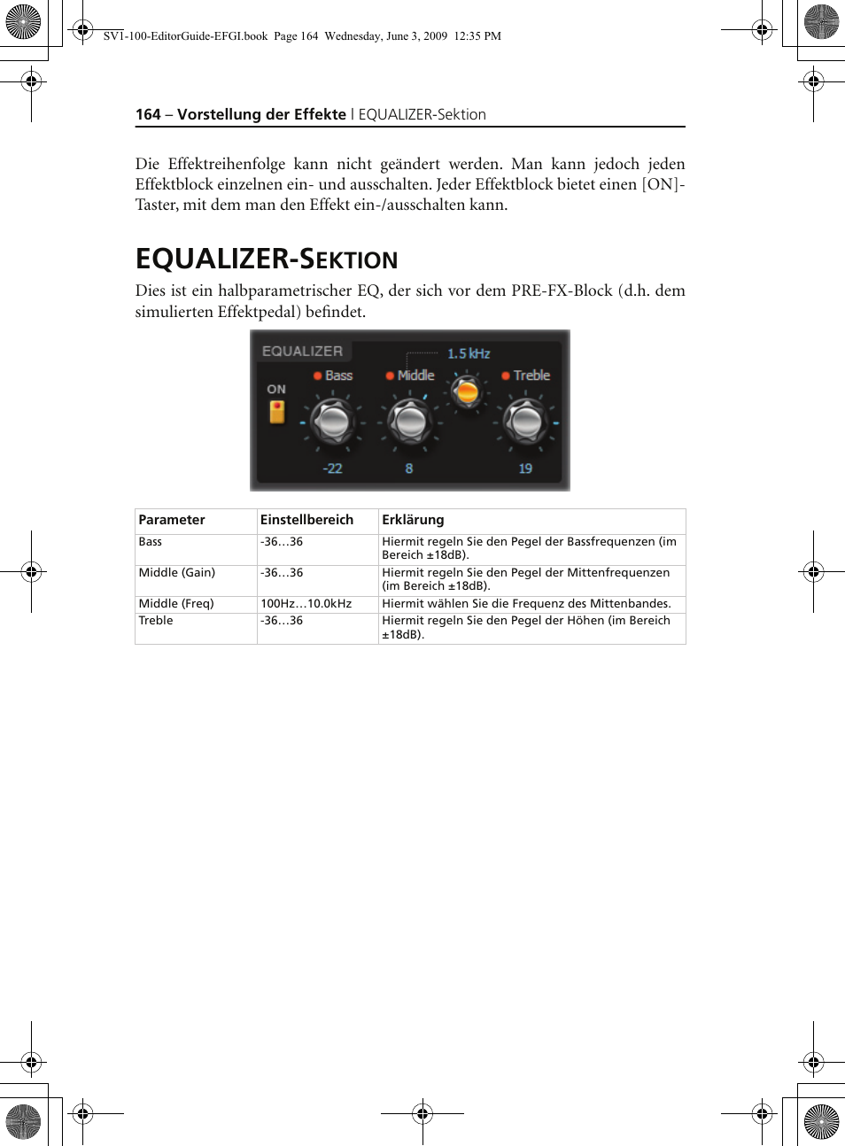 Equalizer-sektion, Equalizer-s, Ektion | KORG SV-1 User Manual | Page 166 / 278