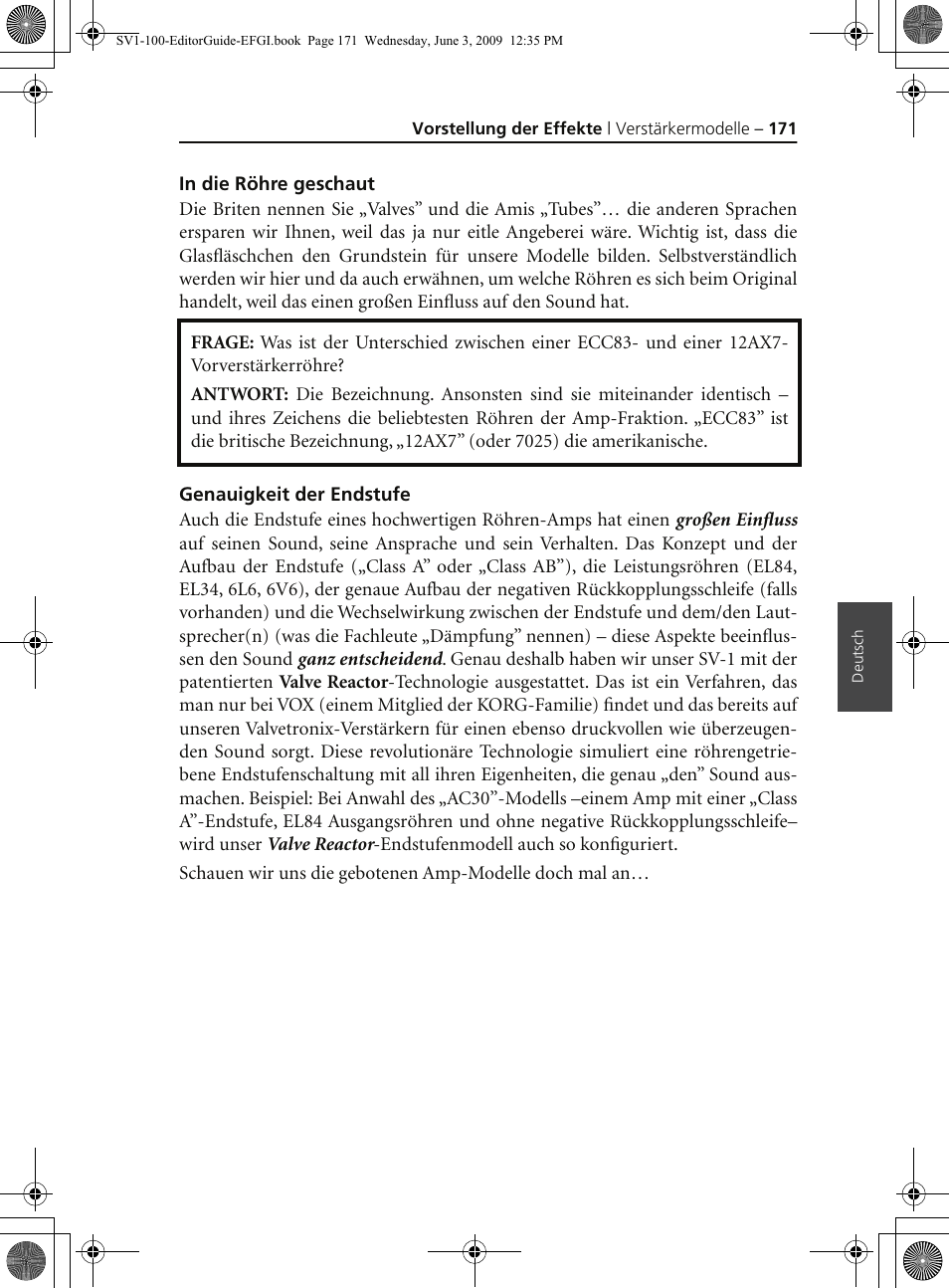 In die röhre geschaut, Genauigkeit der endstufe | KORG SV-1 User Manual | Page 173 / 278