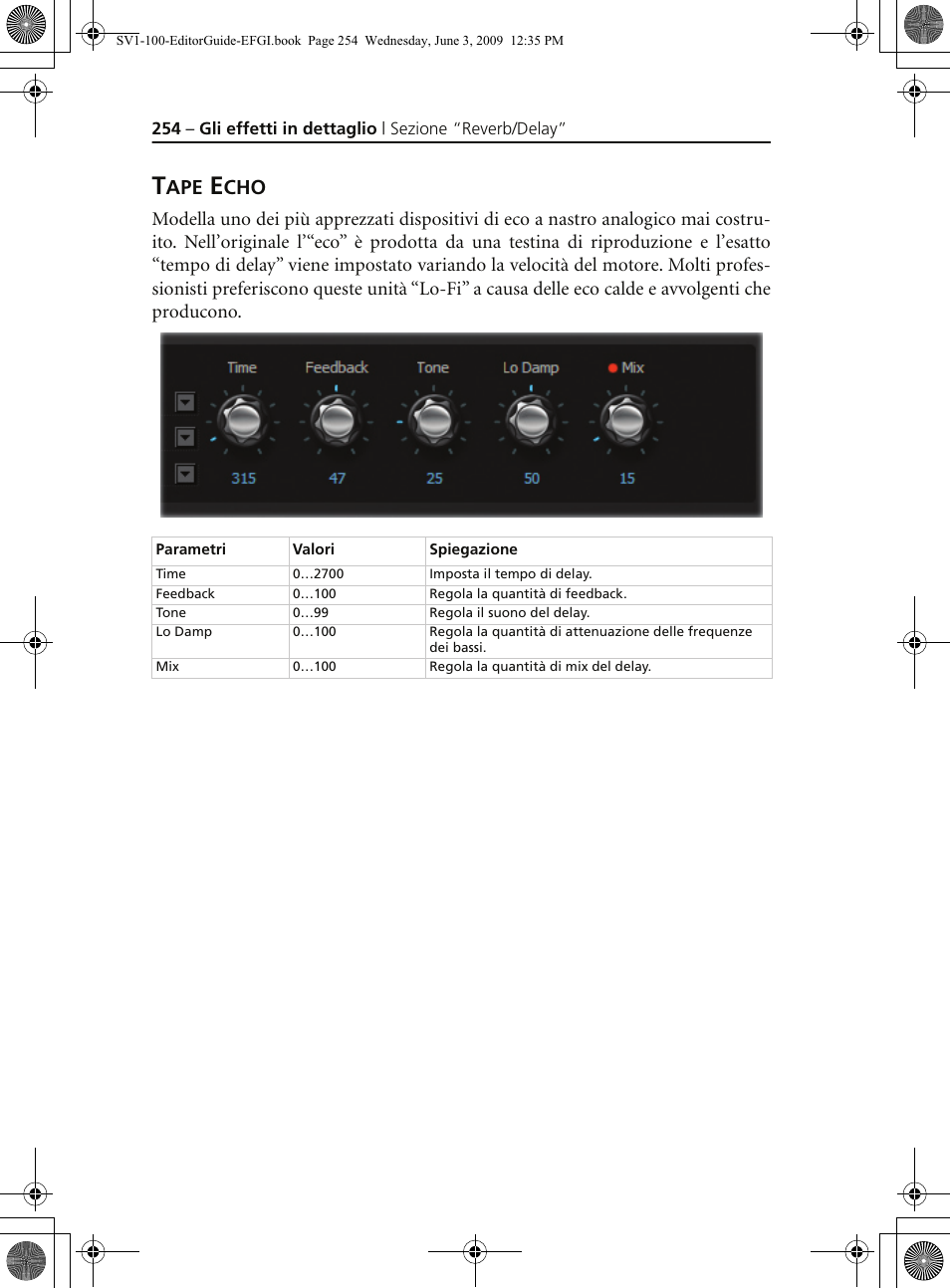 Tape echo | KORG SV-1 User Manual | Page 256 / 278