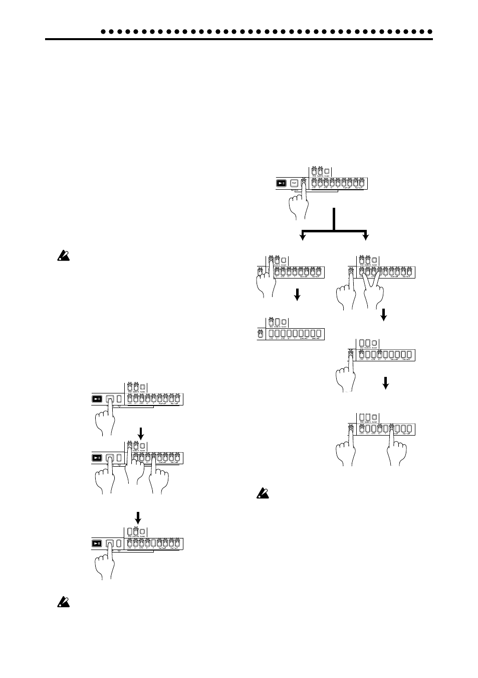 Selecting parts, The part mute function, The part solo function | KORG ES-1 User Manual | Page 34 / 64