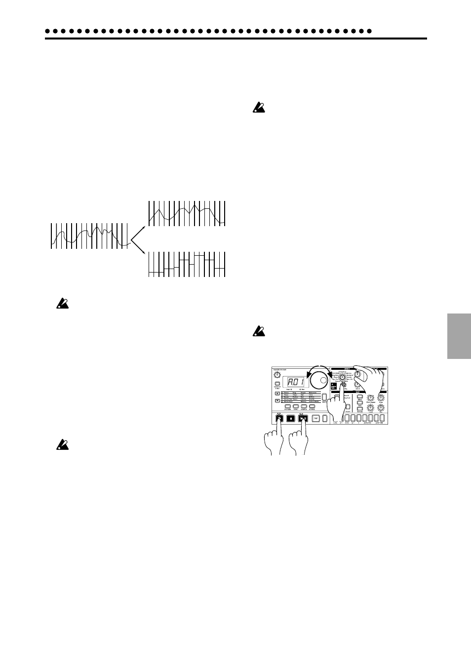 Motion sequence, Playing a motion sequence, Recording a motion sequence | Playing an effect motion sequence, Recording an effect motion sequence, P atter n mode, Pattern mode | KORG ES-1 User Manual | Page 41 / 64