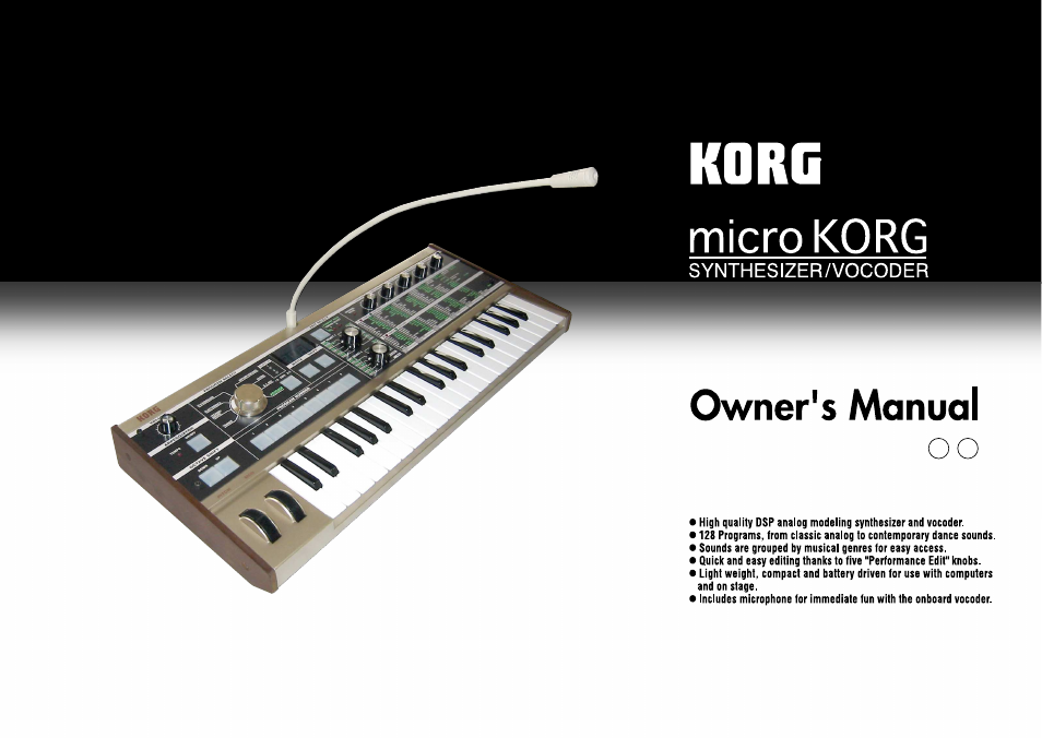 KORG Synthesizer/Vocoder MICRO User Manual | 80 pages