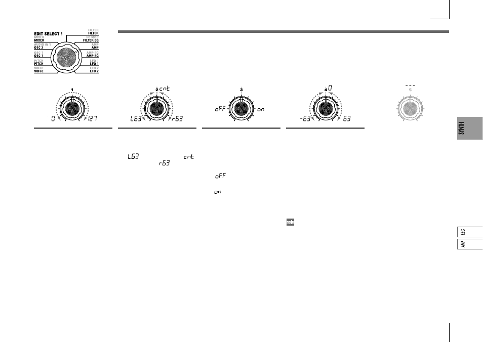 Amp (amplifier) — synth, Synth, Amp (amplifier) | KORG Synthesizer/Vocoder MICRO User Manual | Page 33 / 80