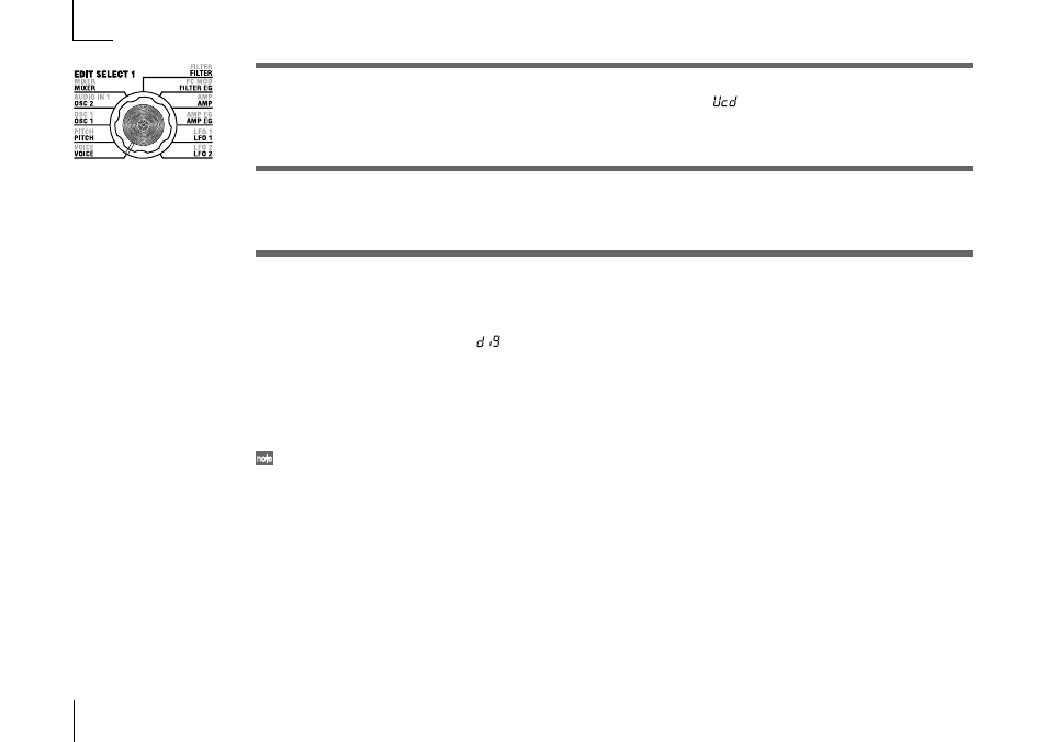 Voice — synth/vocoder, Pitch — synth/vocoder, Osc1 — synth/vocoder | Voice, Synth/vocoder, Pitch, Osc1 | KORG Synthesizer/Vocoder MICRO User Manual | Page 38 / 80