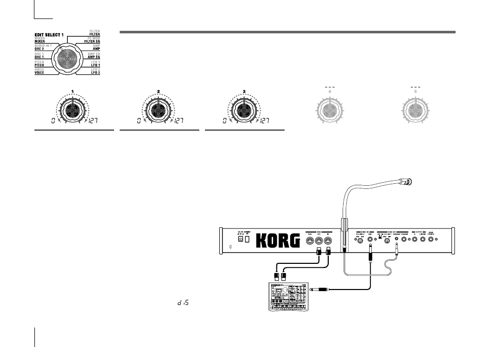 Mixer — vocoder, Mixer, Vocoder | KORG Synthesizer/Vocoder MICRO User Manual | Page 40 / 80