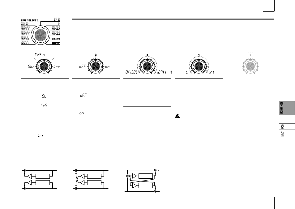 Delay — synth/vocoder, Delay, Synth/vocoder | KORG Synthesizer/Vocoder MICRO User Manual | Page 47 / 80