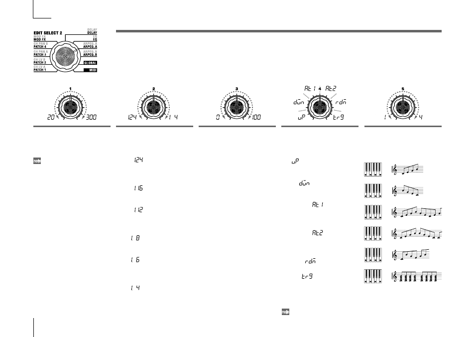 Arpeg. a — synth/vocoder, Arpeg. a, Synth/vocoder | KORG Synthesizer/Vocoder MICRO User Manual | Page 50 / 80