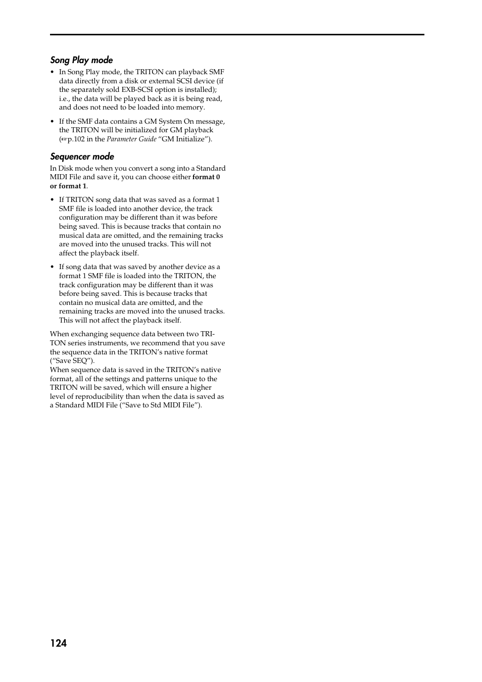 Song play mode, Sequencer mode | KORG Speaker System User Manual | Page 128 / 144