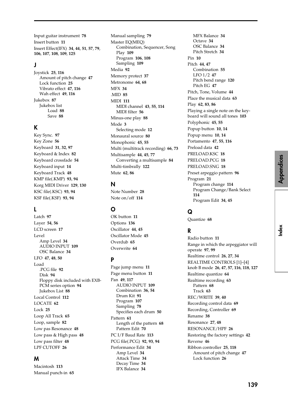 Appendices 139 | KORG Speaker System User Manual | Page 143 / 144