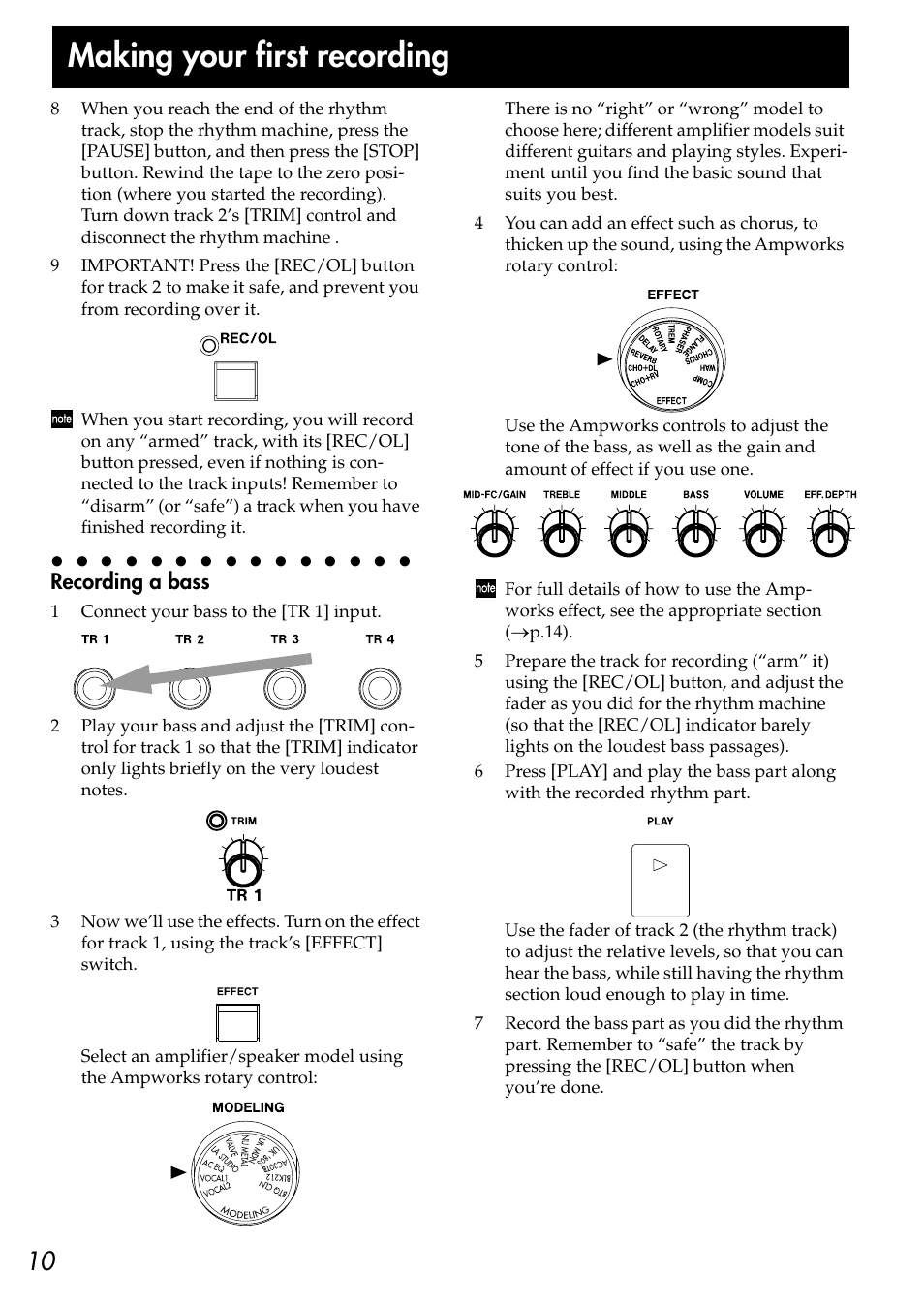 Making your first recording | KORG CR-4 User Manual | Page 10 / 20