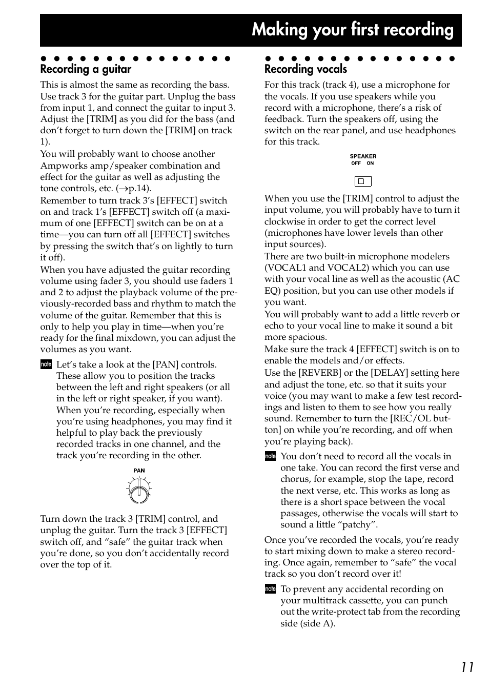 Making your first recording | KORG CR-4 User Manual | Page 11 / 20