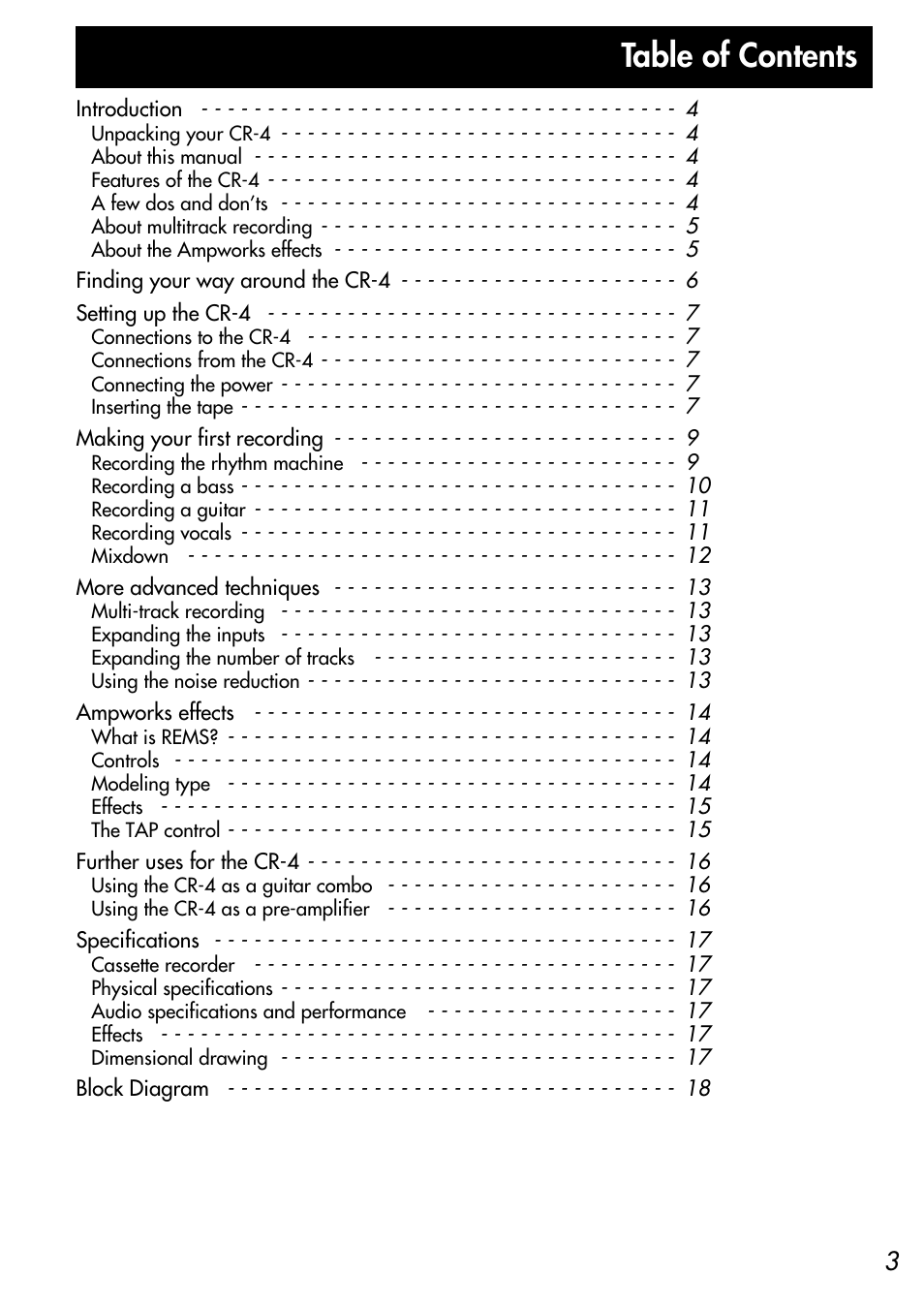 KORG CR-4 User Manual | Page 3 / 20