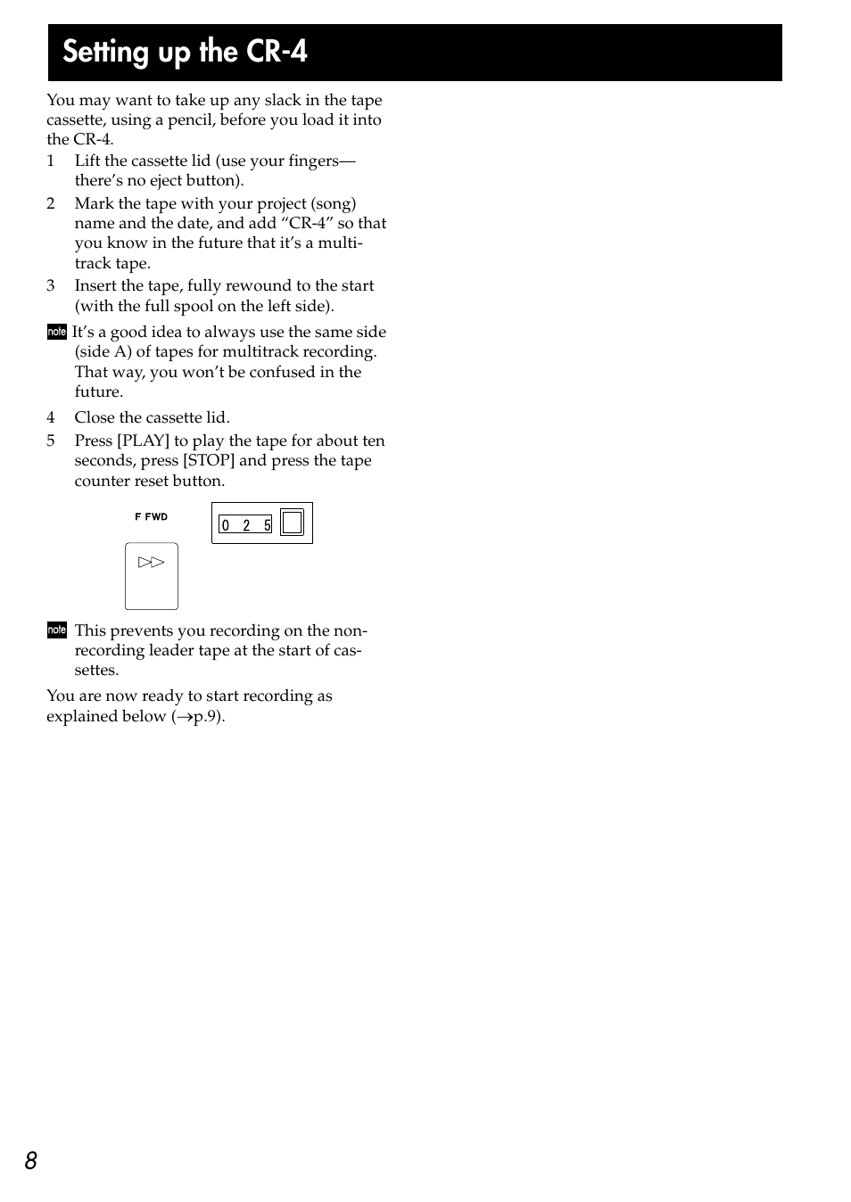 Setting up the cr-4 | KORG CR-4 User Manual | Page 8 / 20