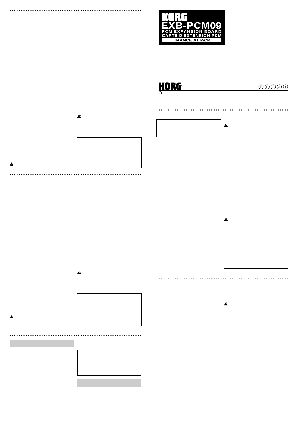 KORG EXB-PCM09 User Manual | 2 pages