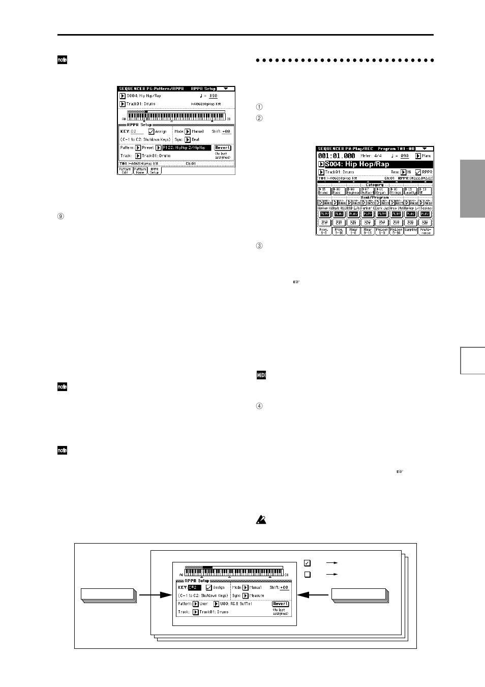 Rppr playback, Play rppr while a song plays back | KORG sampler User Manual | Page 101 / 167