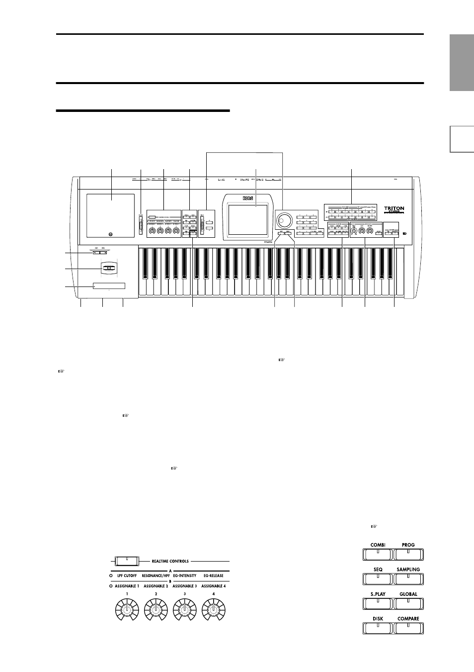 Front and rear panel, Front panel | KORG sampler User Manual | Page 11 / 167