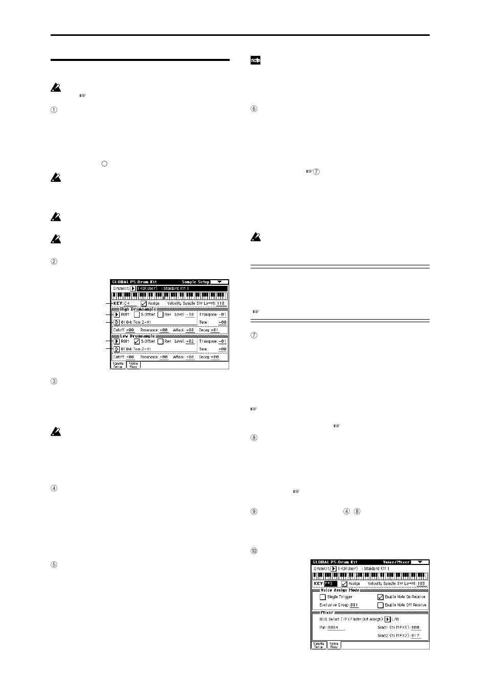 Editing a drum kit, Ate user drum kits, P.128 | KORG sampler User Manual | Page 136 / 167