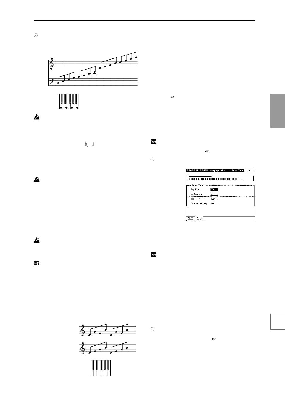 Sounded, P.131, Linking the arpeggiator to a program | Basic functions | KORG sampler User Manual | Page 139 / 167